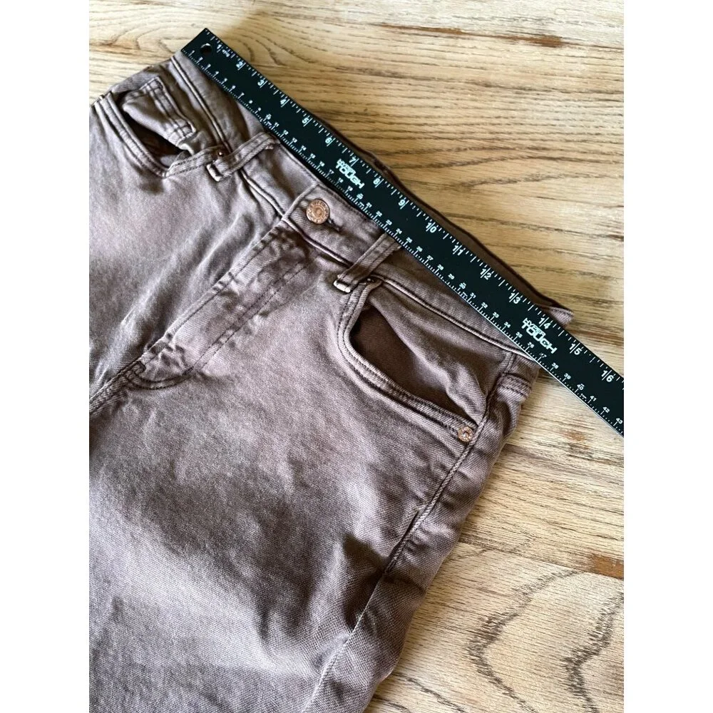Arizona Jean Co High Rise Skater Jean Juniors 9 Brown Denim Wide Leg